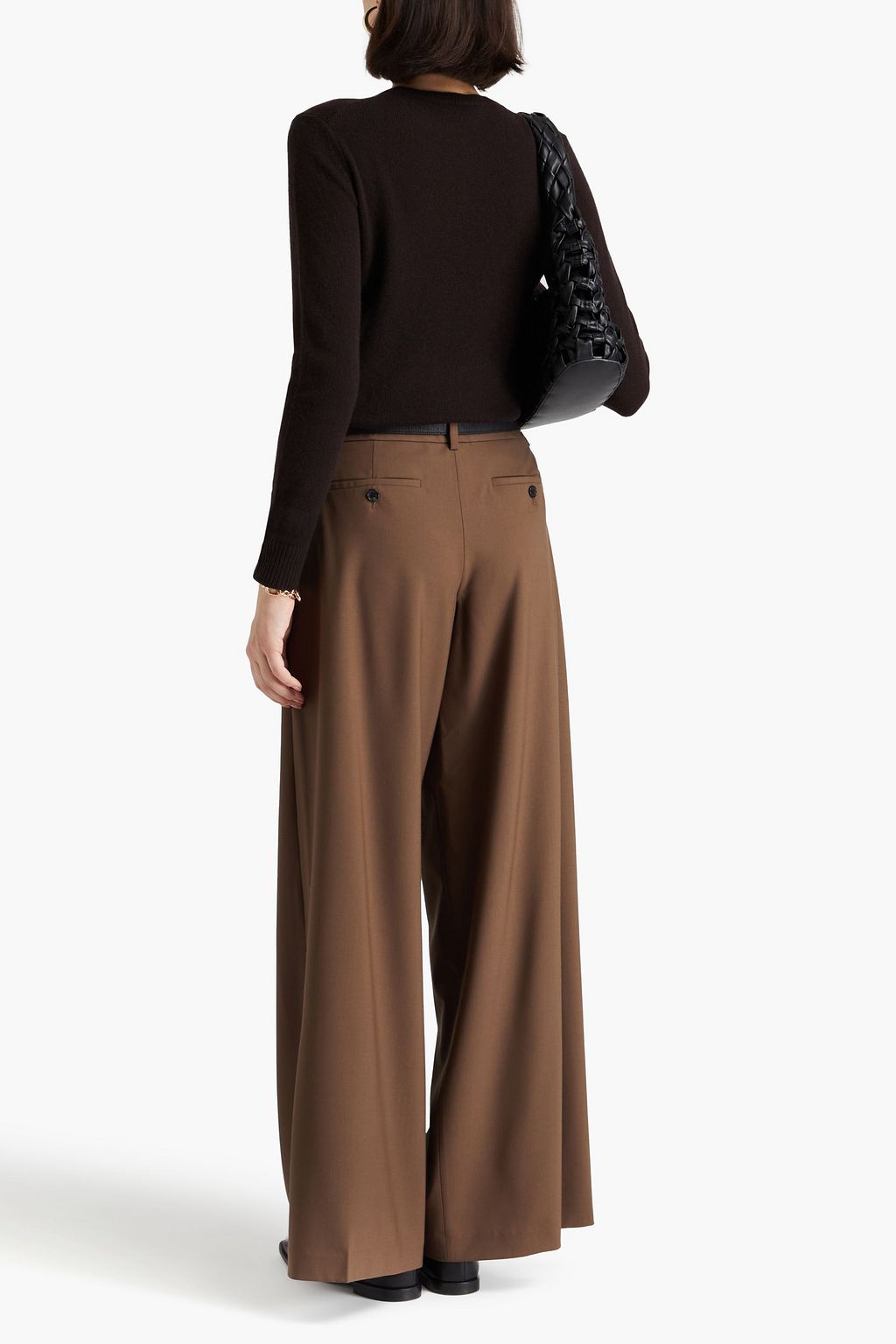 THEORY Pleated wool-blend wide-leg pants