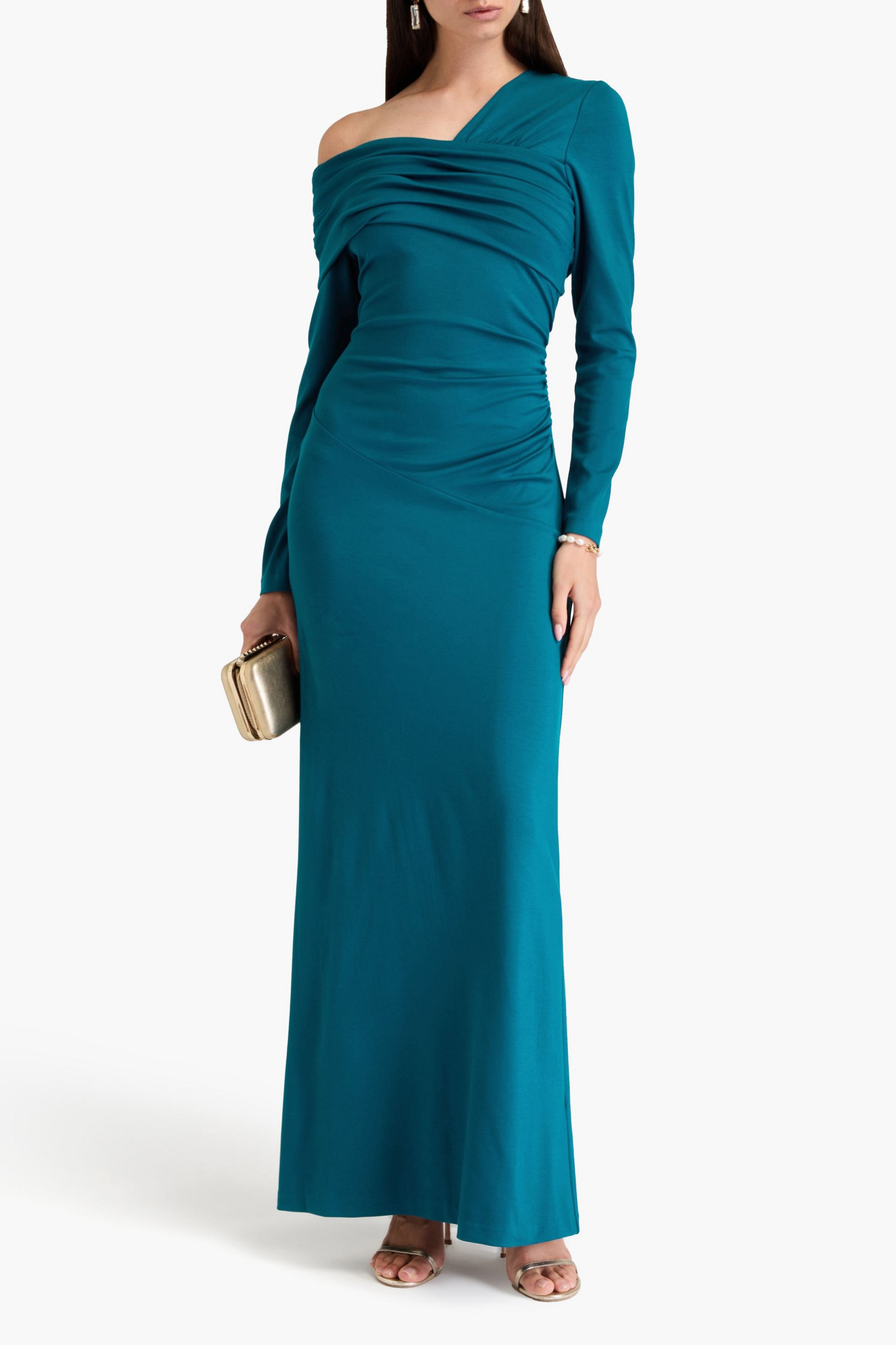 Diane von Furstenberg Dolores asymmetric draped jersey maxi dress