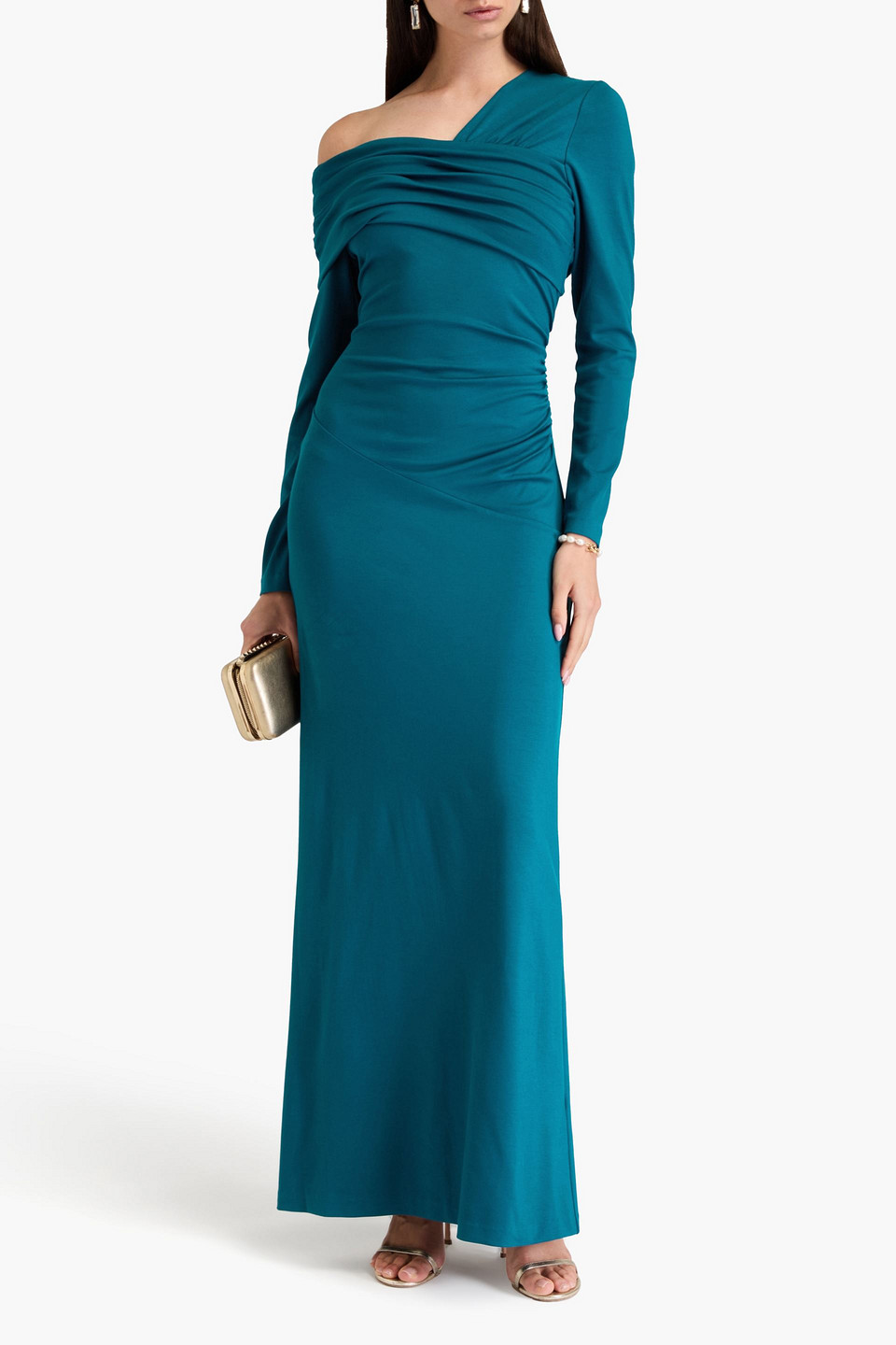 diane von furstenberg asymmetrical dress Diane Von Furstenberg Sleeveless Asymmetric Ruffle Hem Midi Dress In Nocolor