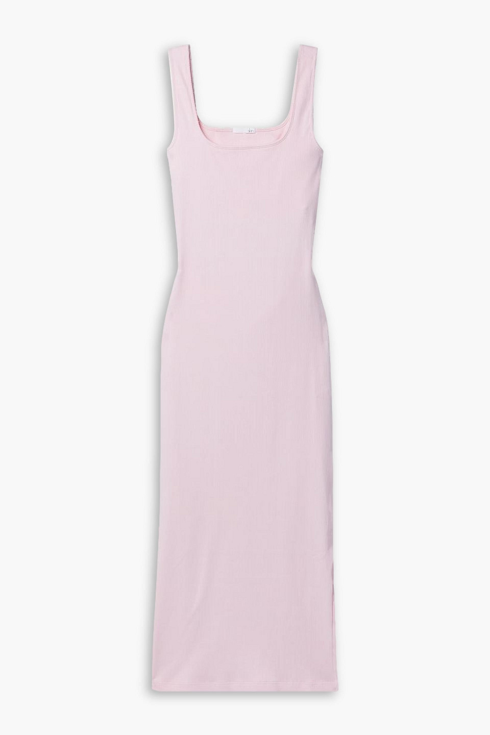 Skin Isha Cutout Ribbed Pima Cotton-jersey Midi Dress In Pastel Pink