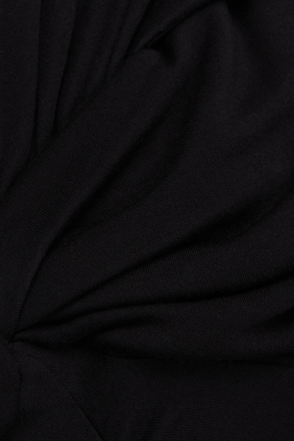Shop Diane Von Furstenberg Sylviana Ruched Lyocell And Wool-blend Jersey Midi Dress In Black