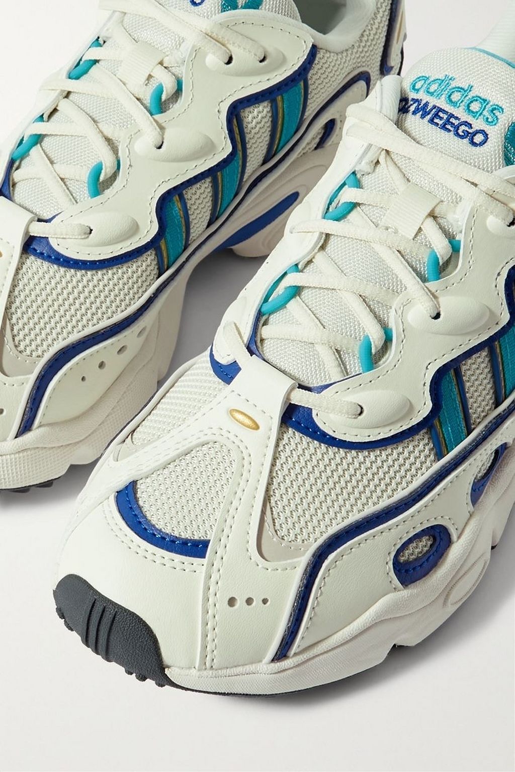 ADIDAS ORIGINALS Ozweego leather-trimmed mesh and rubber sneakers