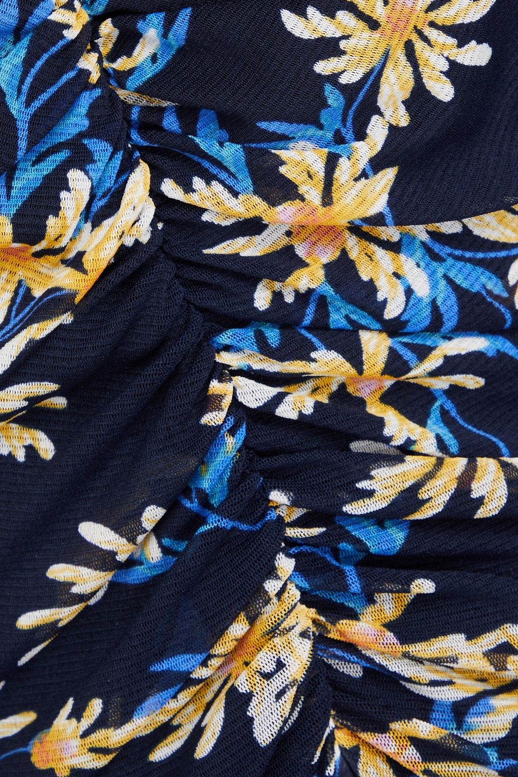 DIANE VON FURSTENBERG 루쉬 장식 프린트 스트레치 메쉬 미디 드레스