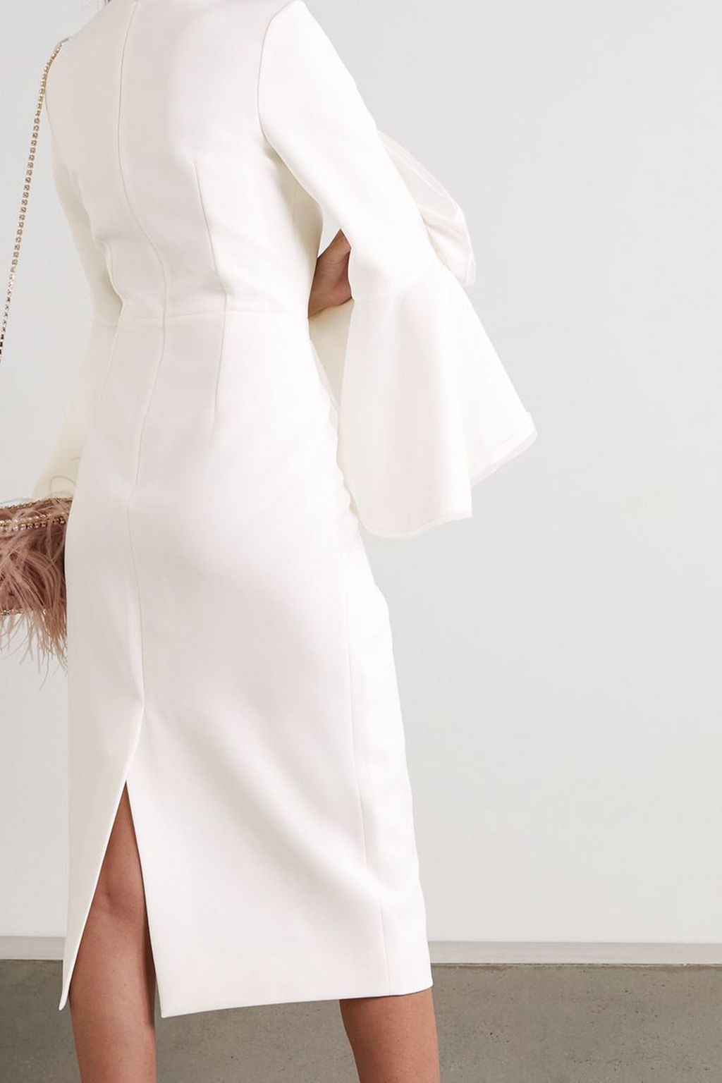 ROKSANDA Camellia tulle-trimmed ruffled crepe dress