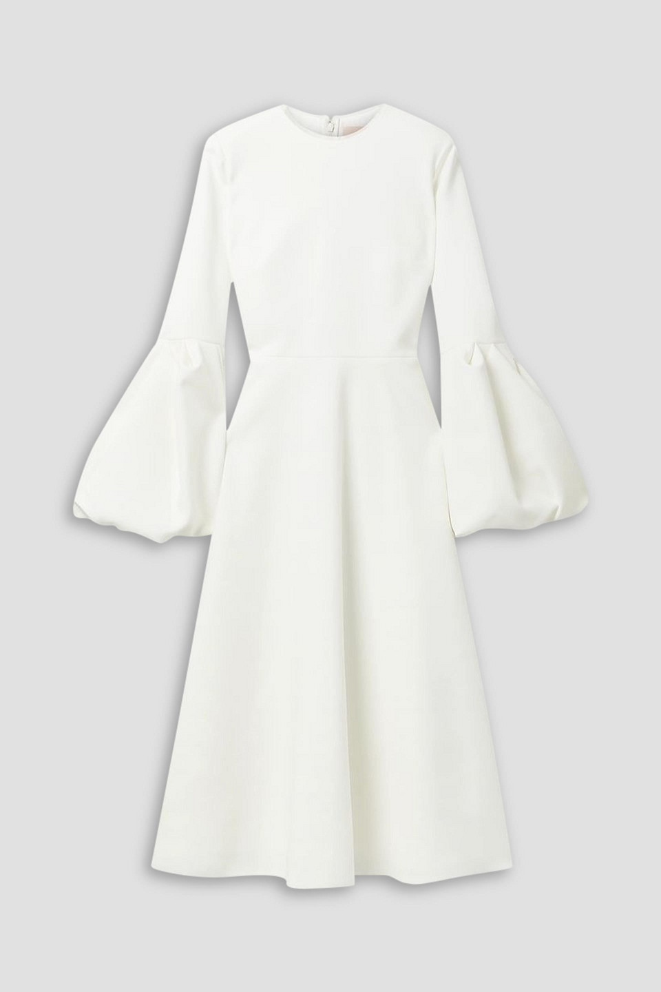 Roksanda Aylin Tulle-trimmed Cady Midi Dress In Off-white