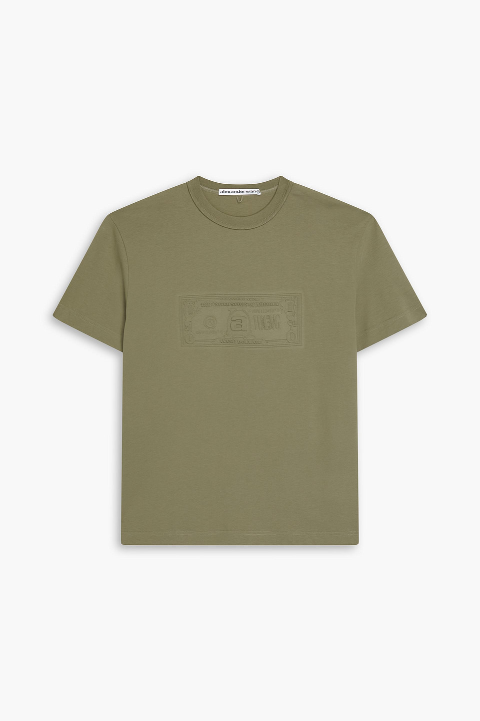 alexander wang - embossed cotton-jersey t-shirt - green - m