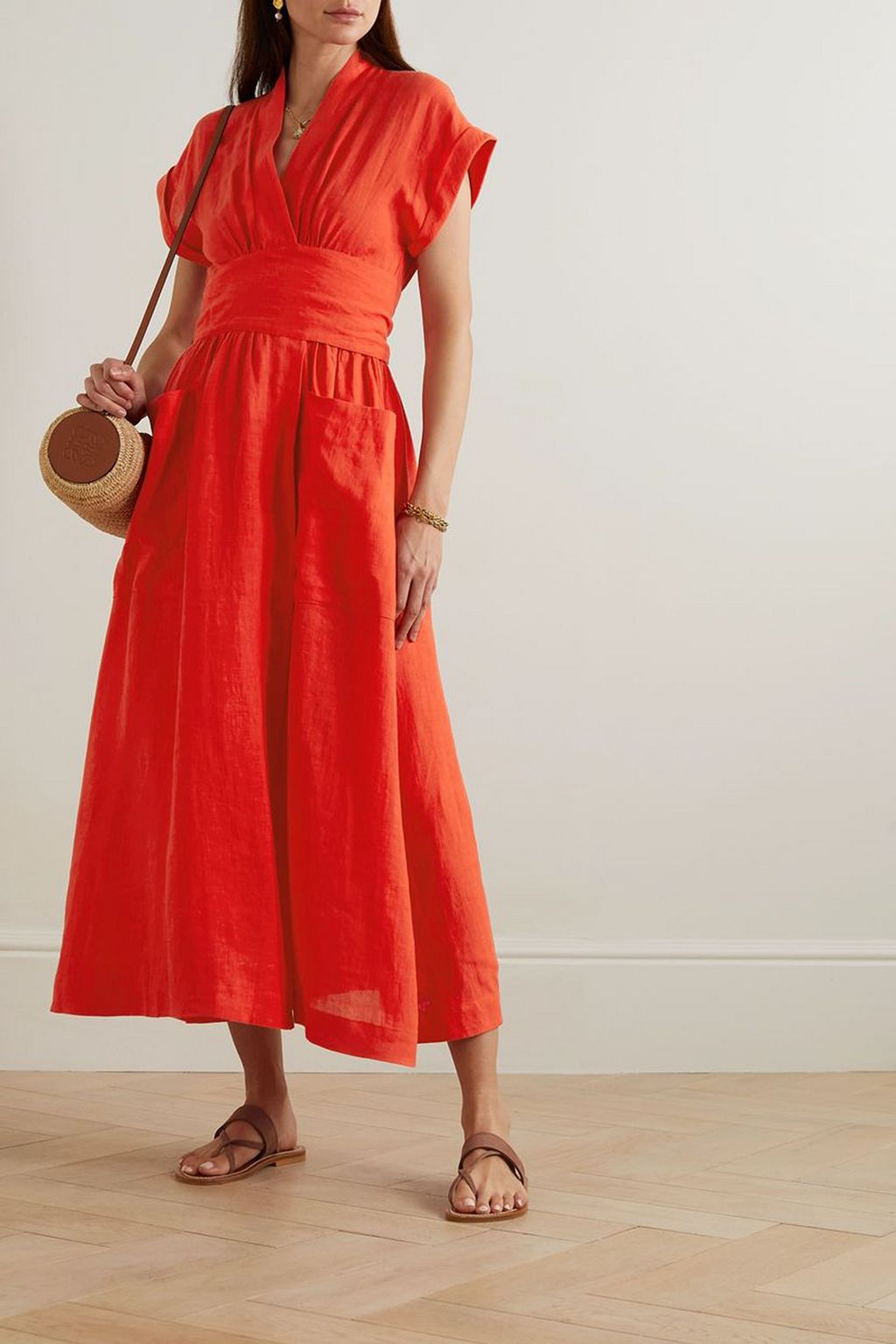 THREE GRACES LONDON Clarissa poplin midi wrap dress
