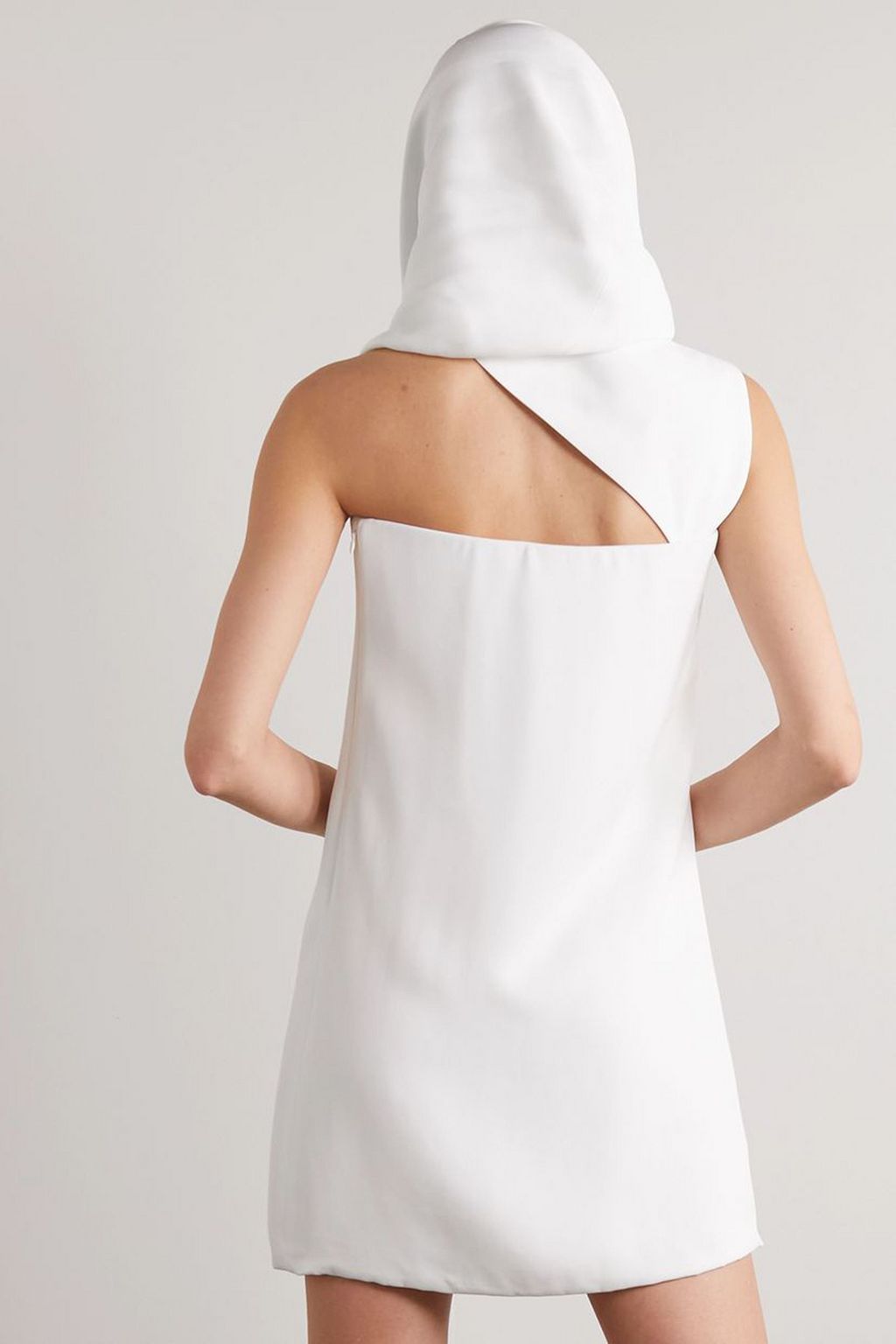 FERRAGAMO Hooded crepe mini dress