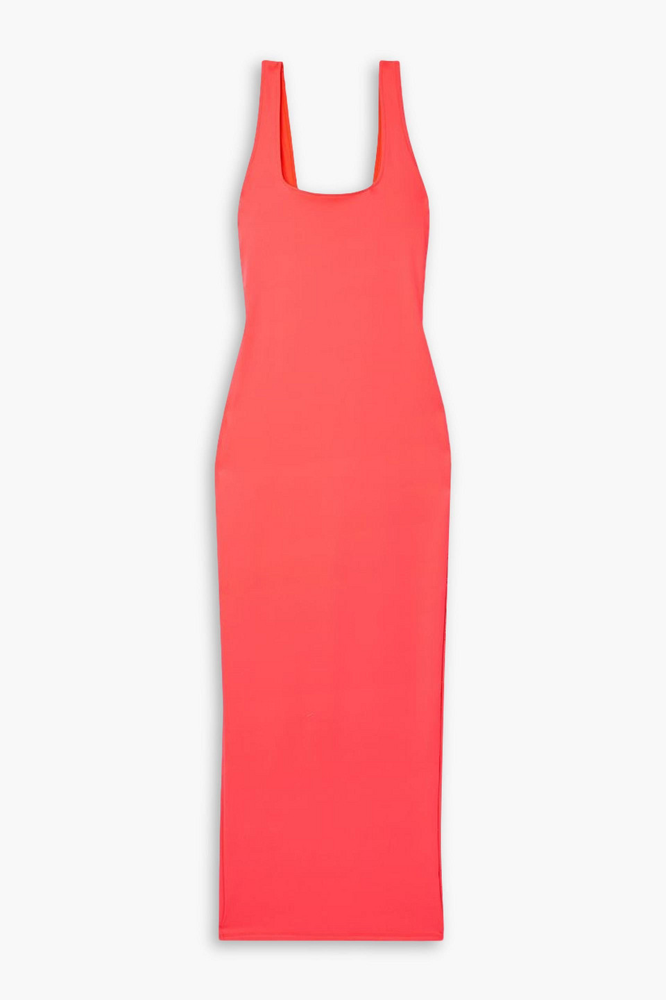 good american orange dress Good American Ribbed Knit Maxi Dress - Orange