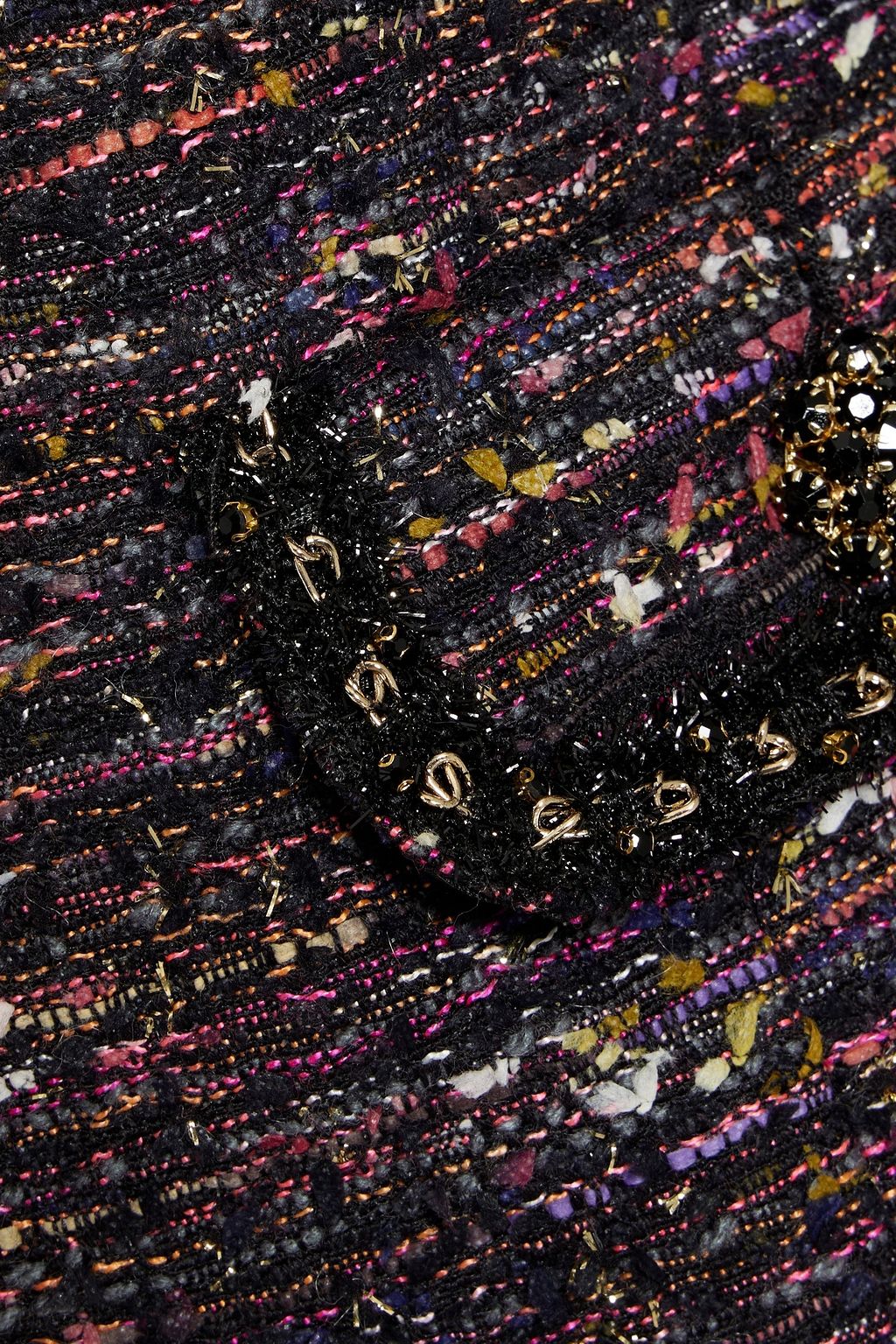 REBECCA VALLANCE Monet frayed metallic tweed jacket