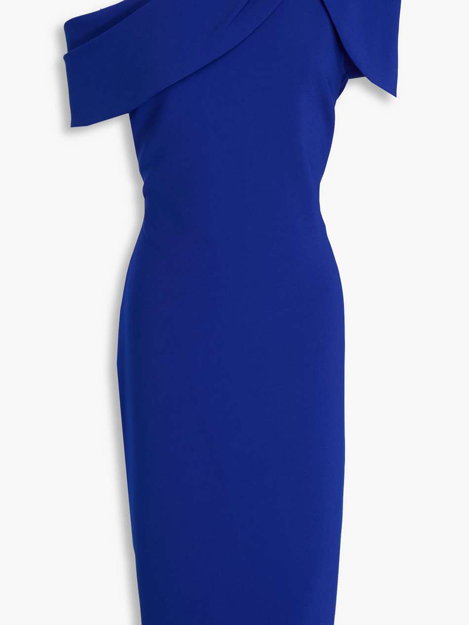 asymmetric draped crepe dress