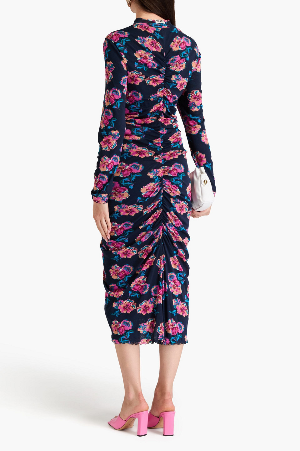 Diane Von Furstenberg Verina Reversible Midi Dress In Navy