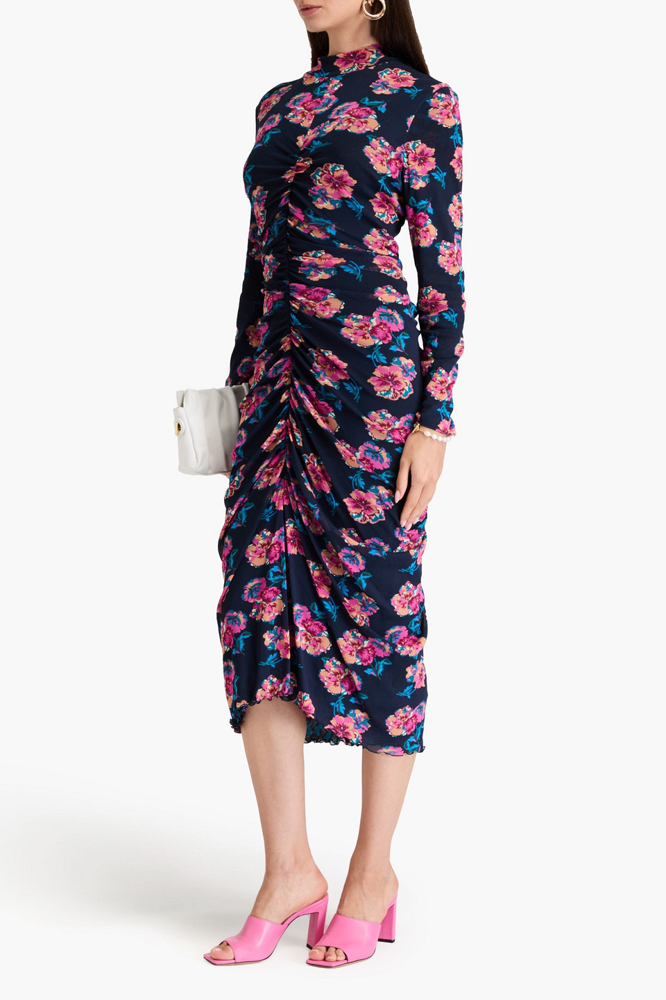 Diane Von Furstenberg Verina Reversible Midi Dress In Navy