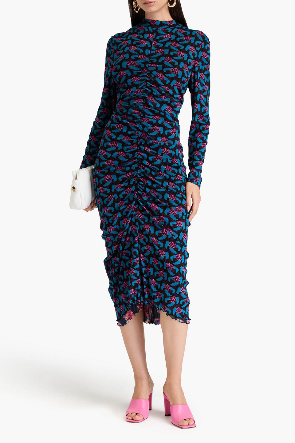 Diane Von Furstenberg Verina Reversible Midi Dress In Navy