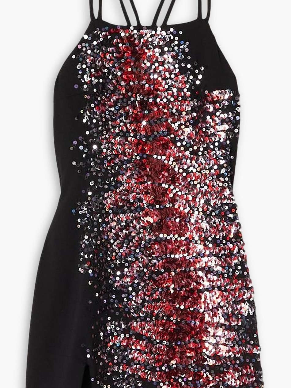 tyger open-back sequined jersey mini dress