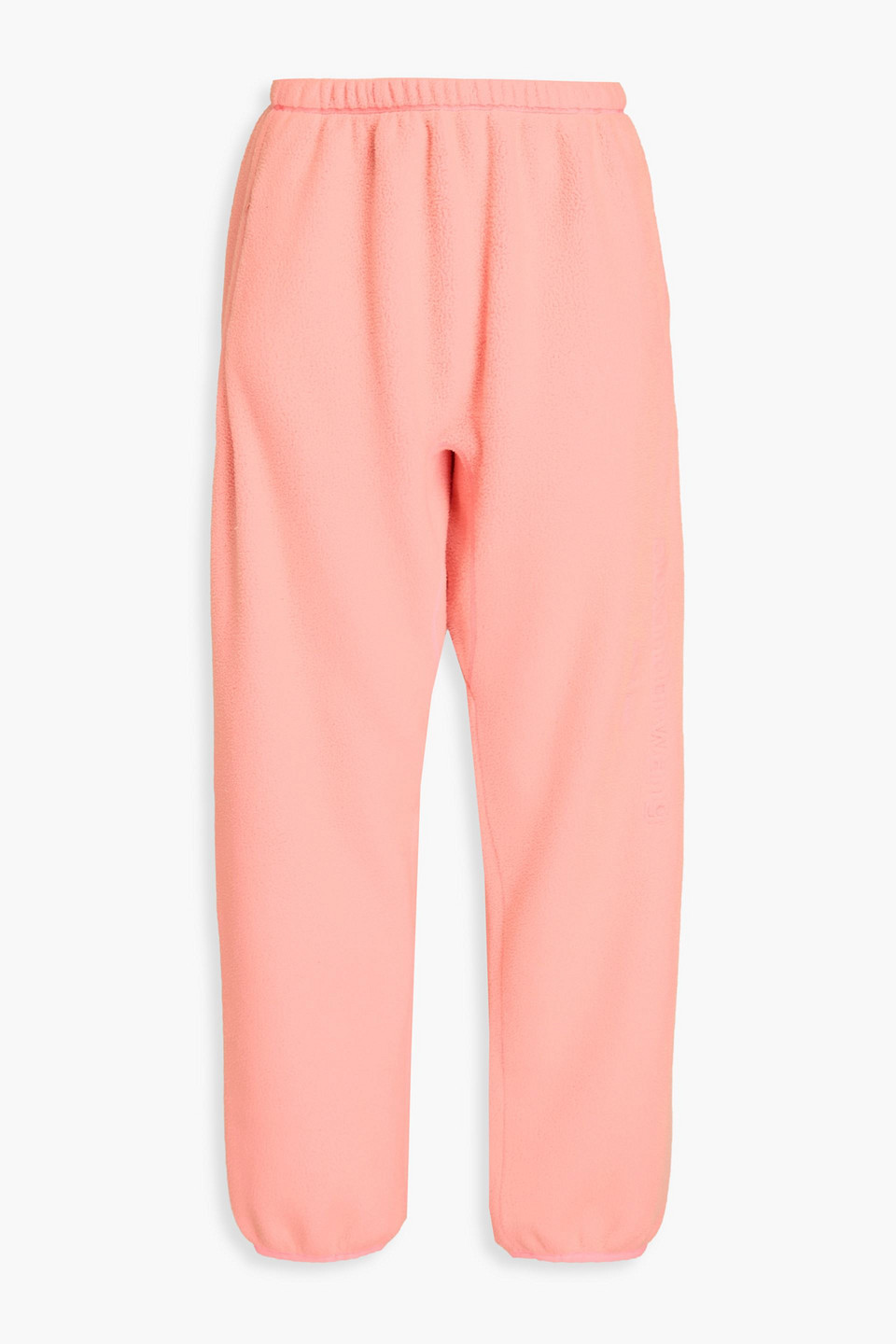 Embroidered fleece track pants