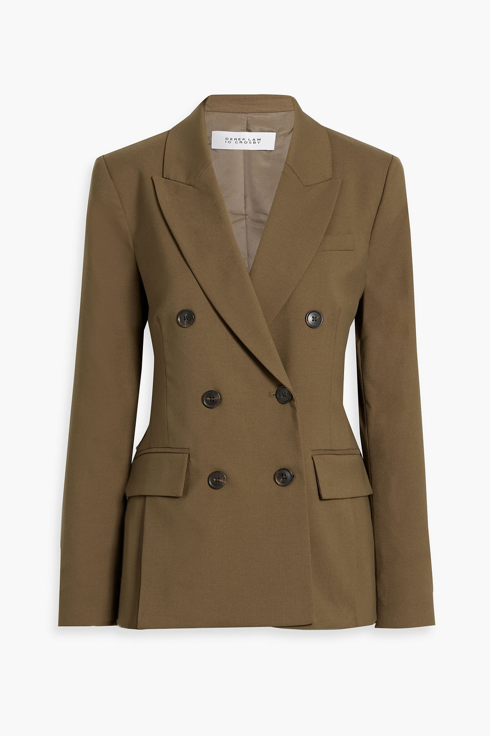 Derek Lam 10 Crosby Sandra Double-breasted Twill Blazer In Army Green