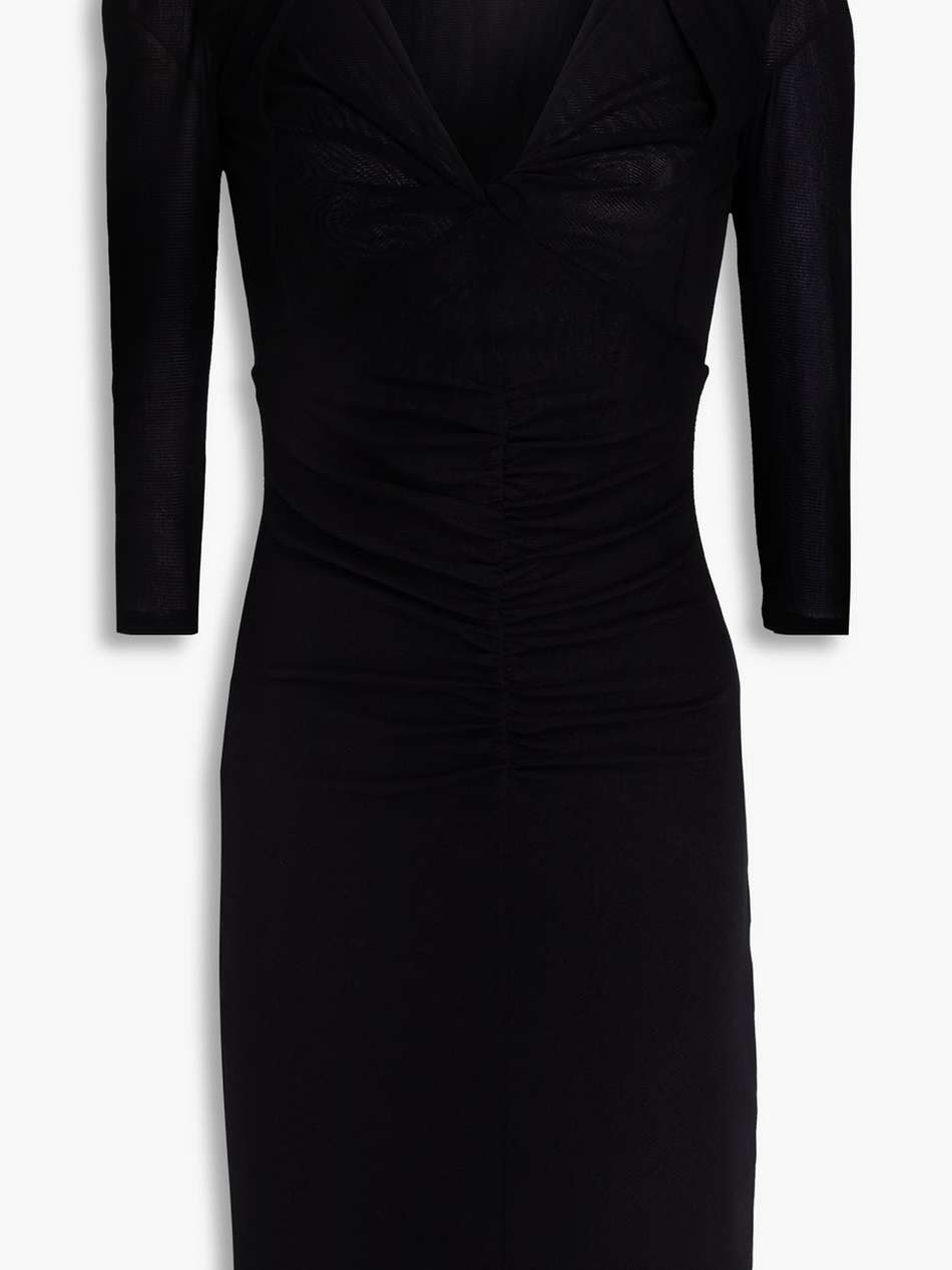 elena ruched stretch-mesh mini dress