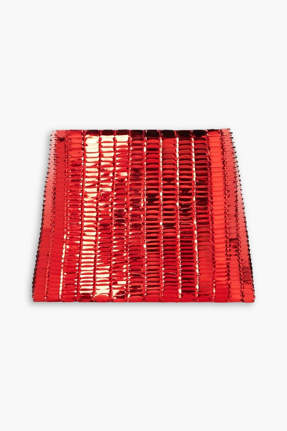 Attico Rue Paillette-embellished Crepe Mini Skirt In Red