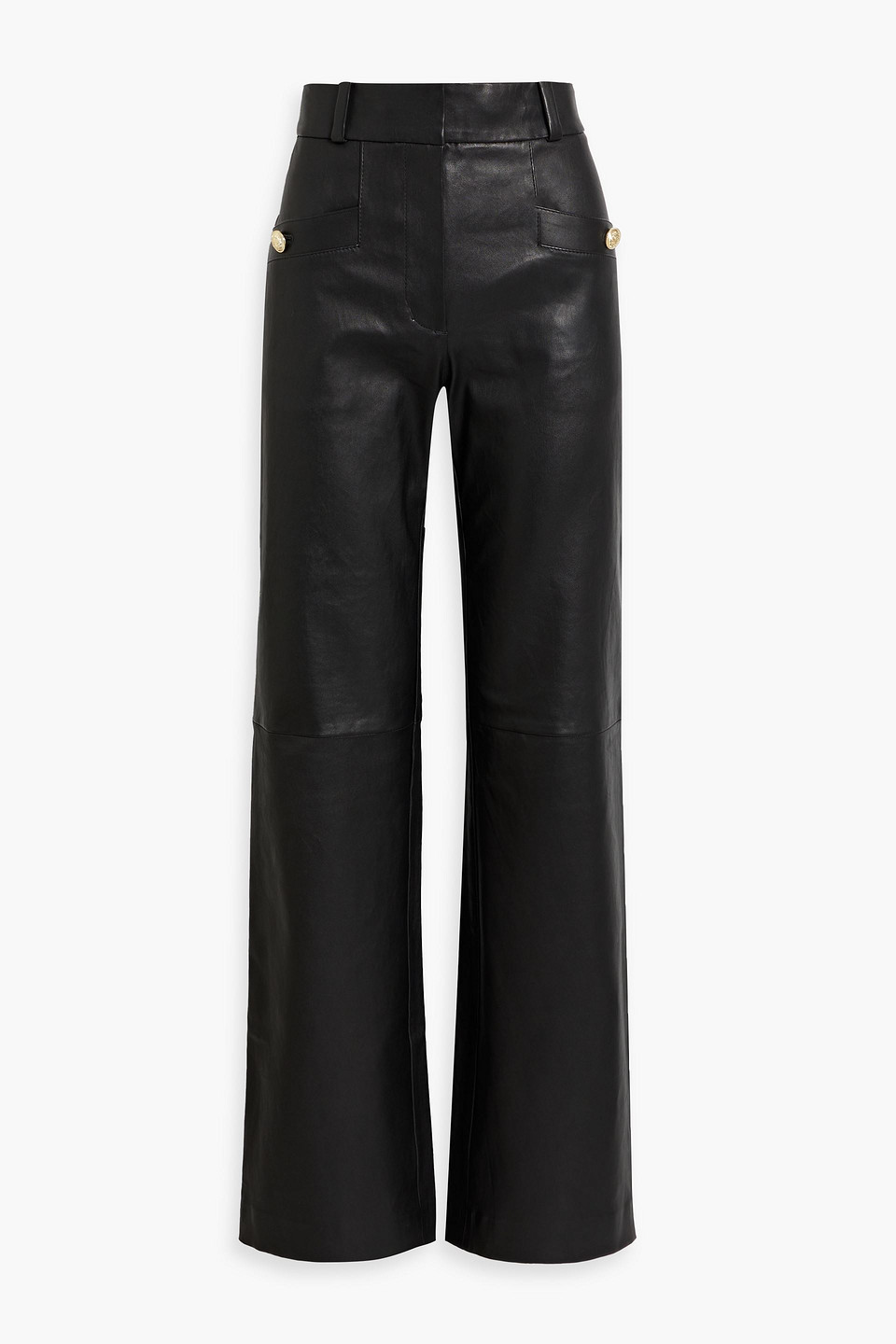 Derek Lam 10 Crosby Leather Straight-leg Pants In Black