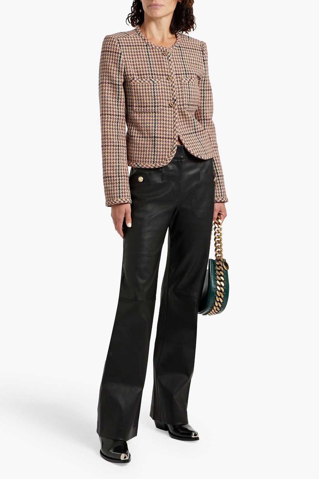 DEREK LAM 10 CROSBY Leather straight-leg pants