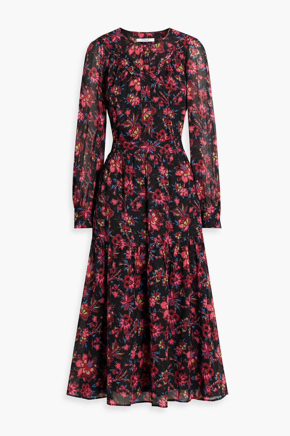 Tracy floral-printed chiffon midi dress