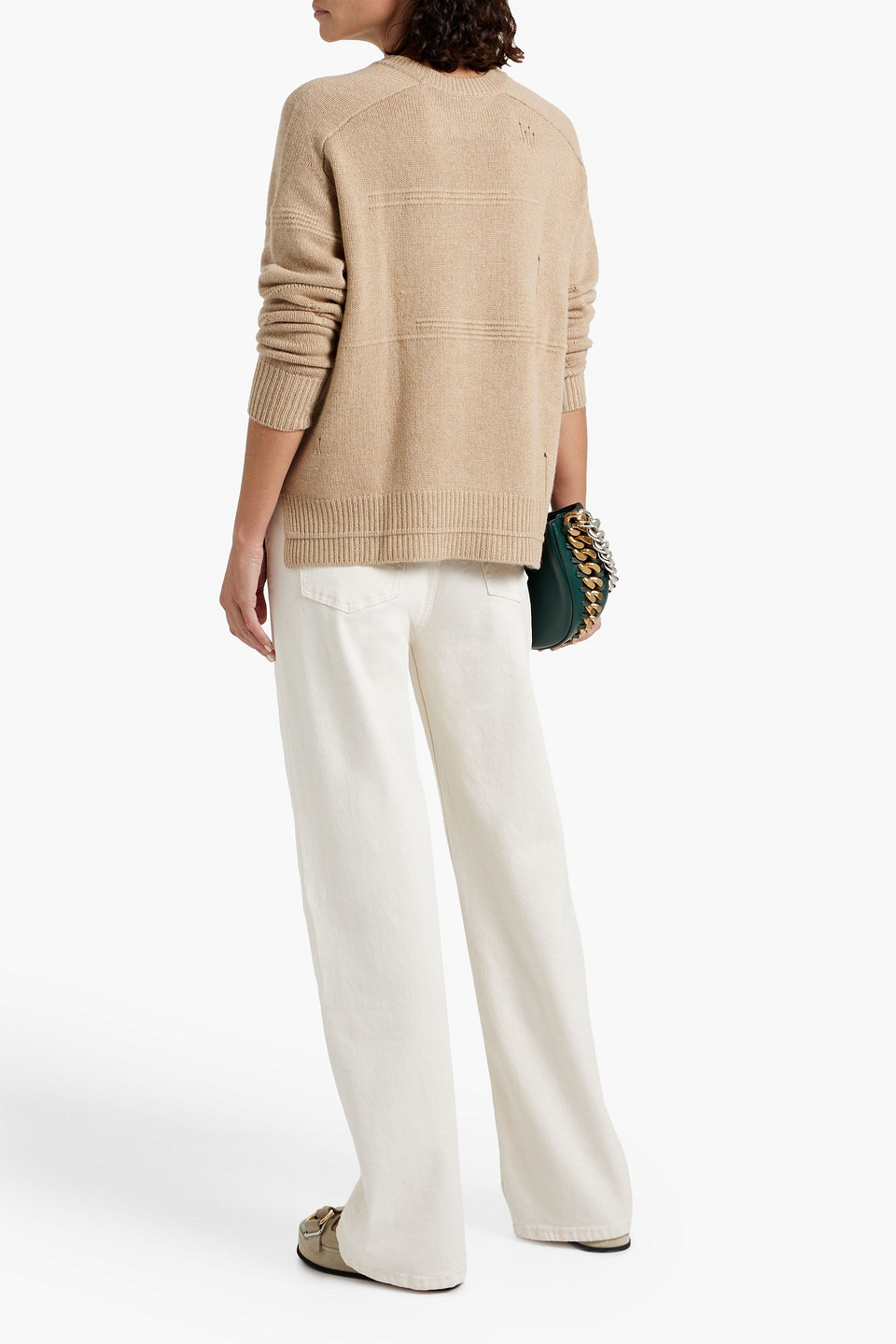 Autumn Cashmere Distressed Cotton Sweater In Sand