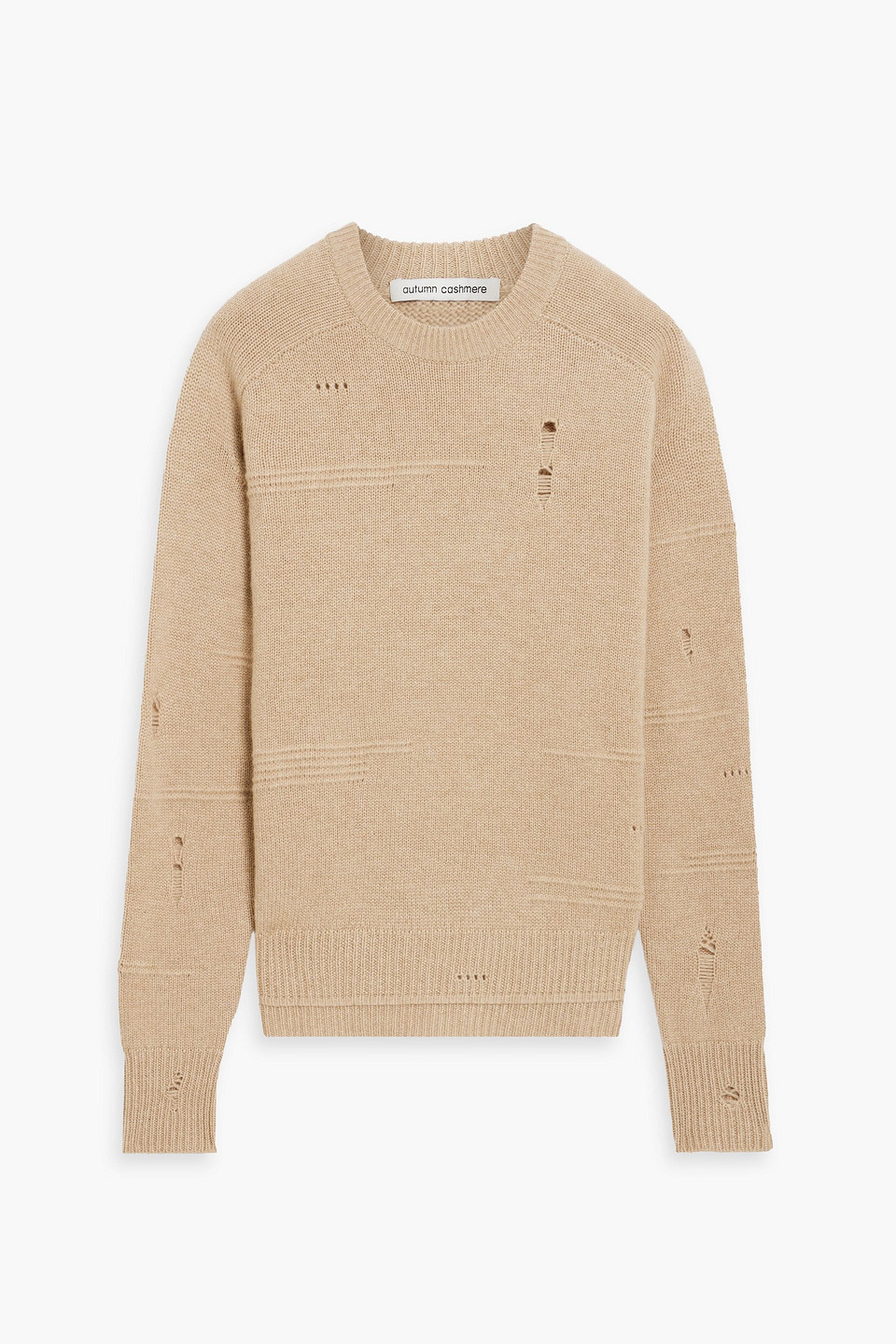 Autumn Cashmere Distressed Cotton Sweater In Sand