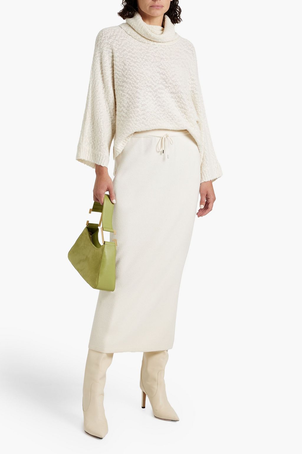 AUTUMN CASHMERE Bouclé-knit cashmere turtleneck sweater