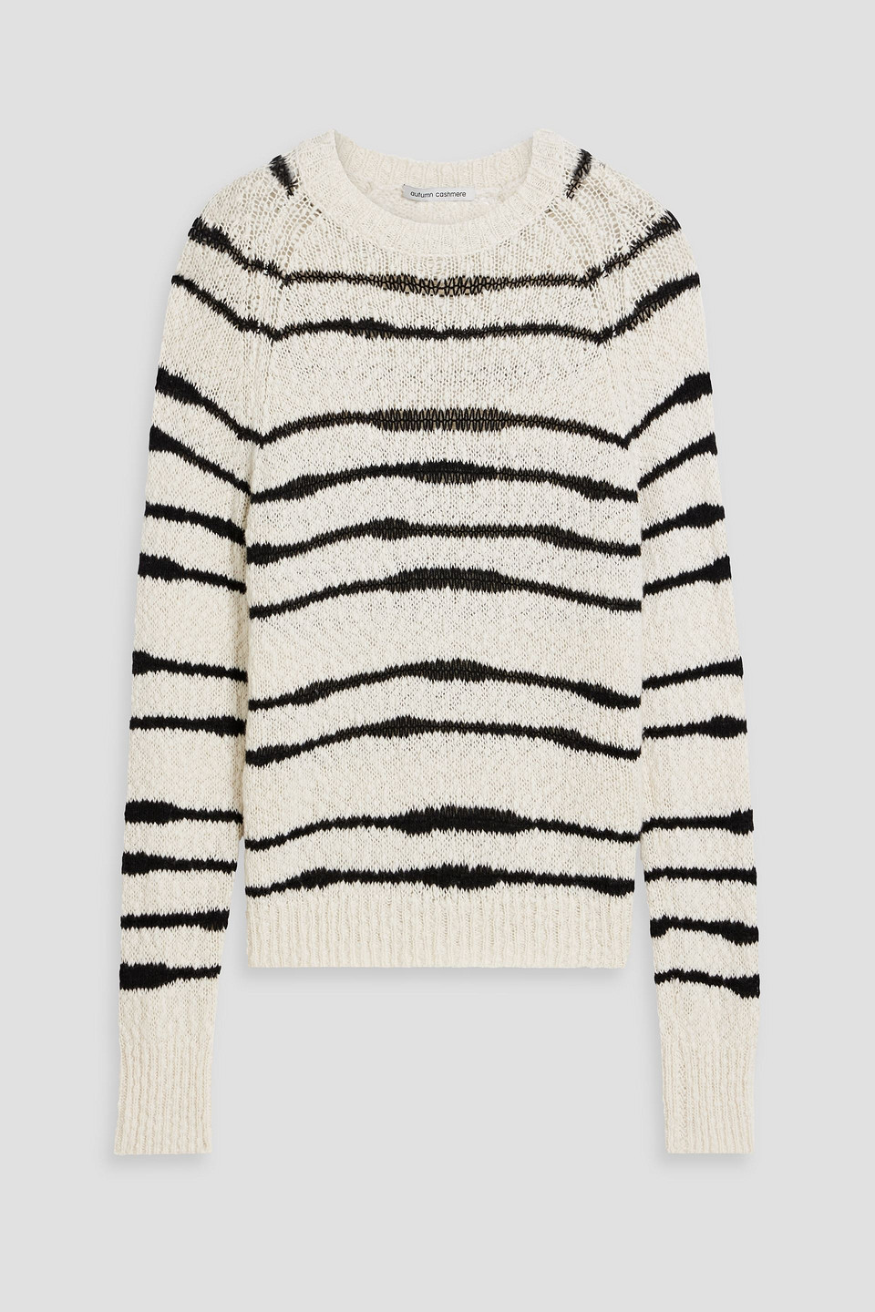 Autumn Cashmere Striped Bouclé-knit Cashmere Sweater In Ivory