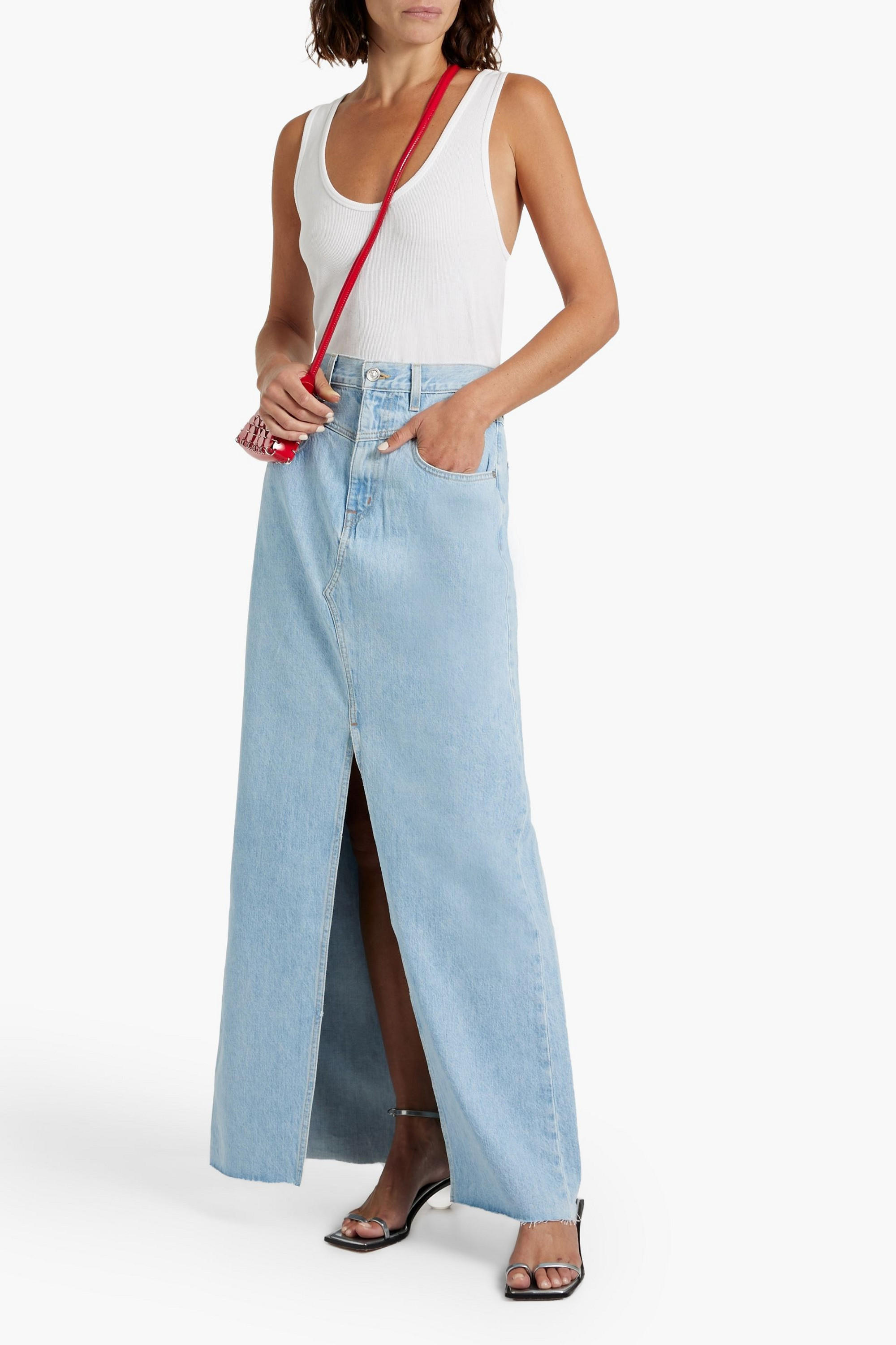 SLVRLAKE Dallas denim maxi skirt