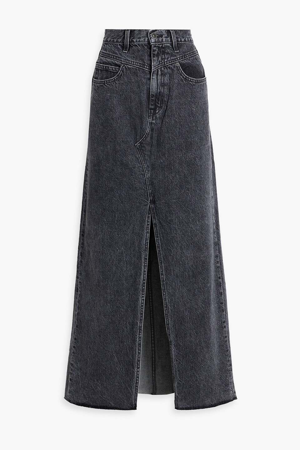 Slvrlake Dallas Denim Maxi Skirt In Charcoal