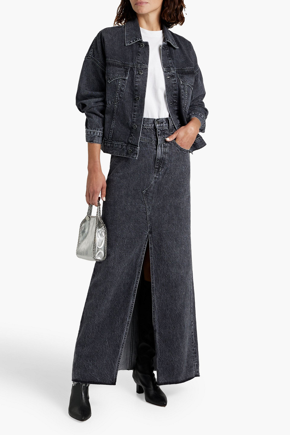 SLVRLAKE DALLAS DENIM MAXI SKIRT