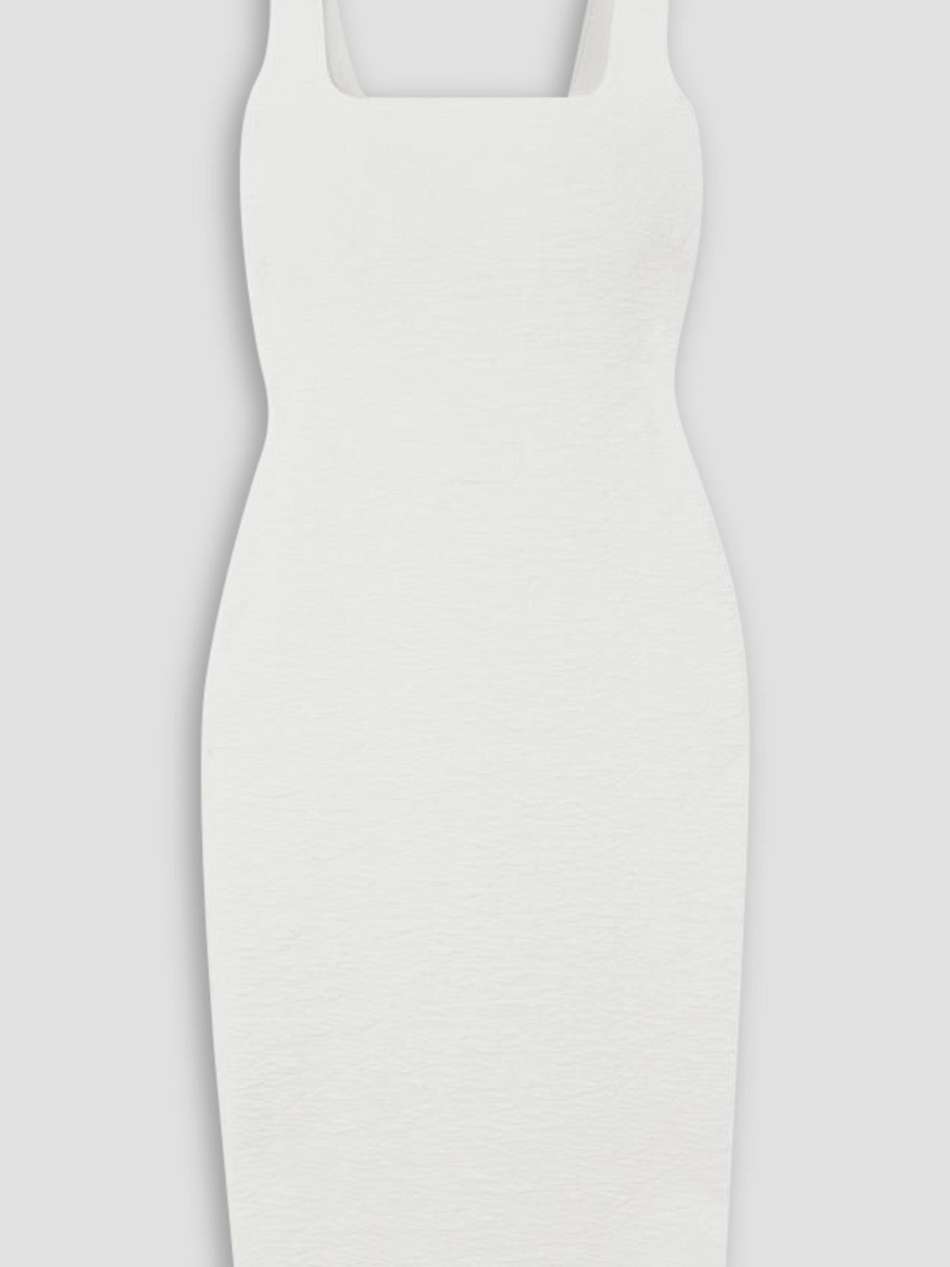 scrunchie cloqué midi dress