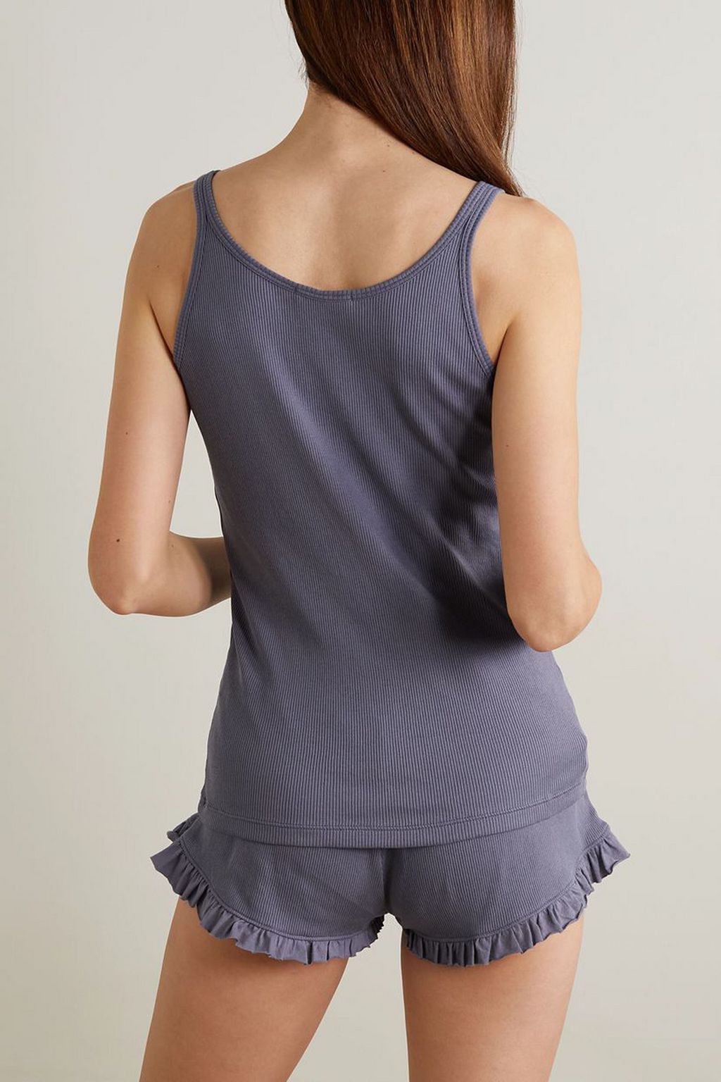 SKIN Raisa Raffaela ribbed Pima cotton-jersey tank and shorts set