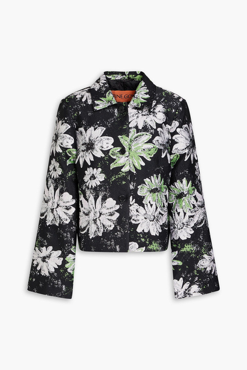 Shop Stine Goya Kiana Metallic Brocade Jacket In Black