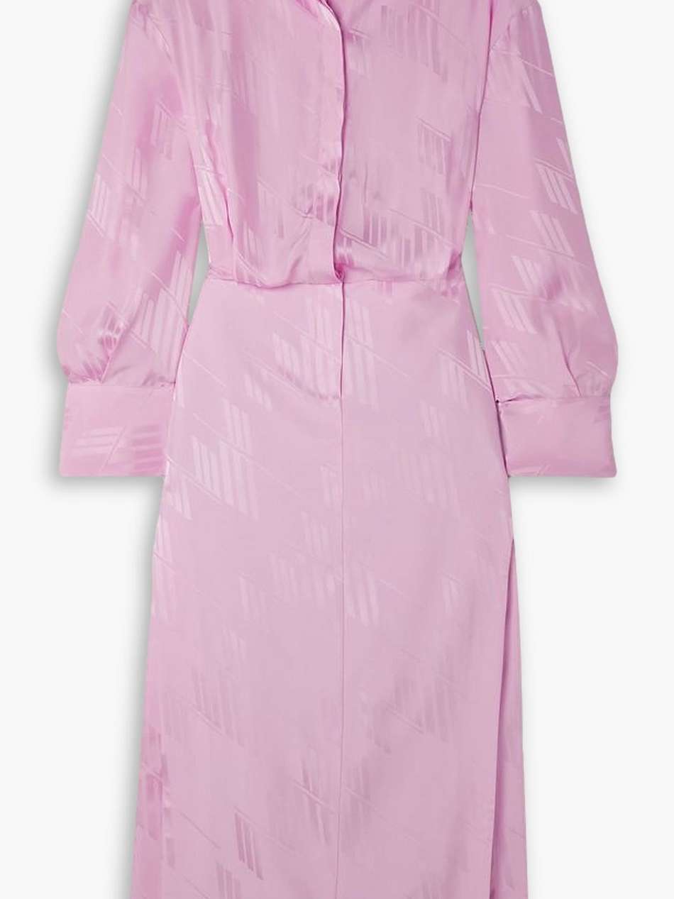 charla satin-jacquard midi dress