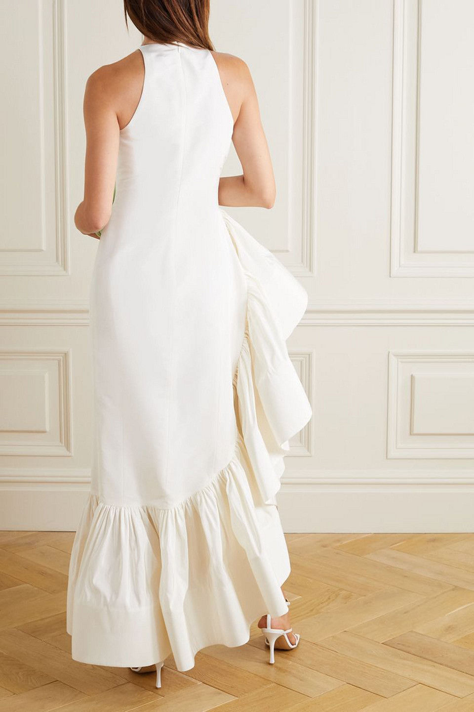  Rosie Assoulin - Whoopsy Daisy Asymmetrische Robe Aus Seiden-charmeuse Mit Rüschenbesatz - Weiß - Us 0 