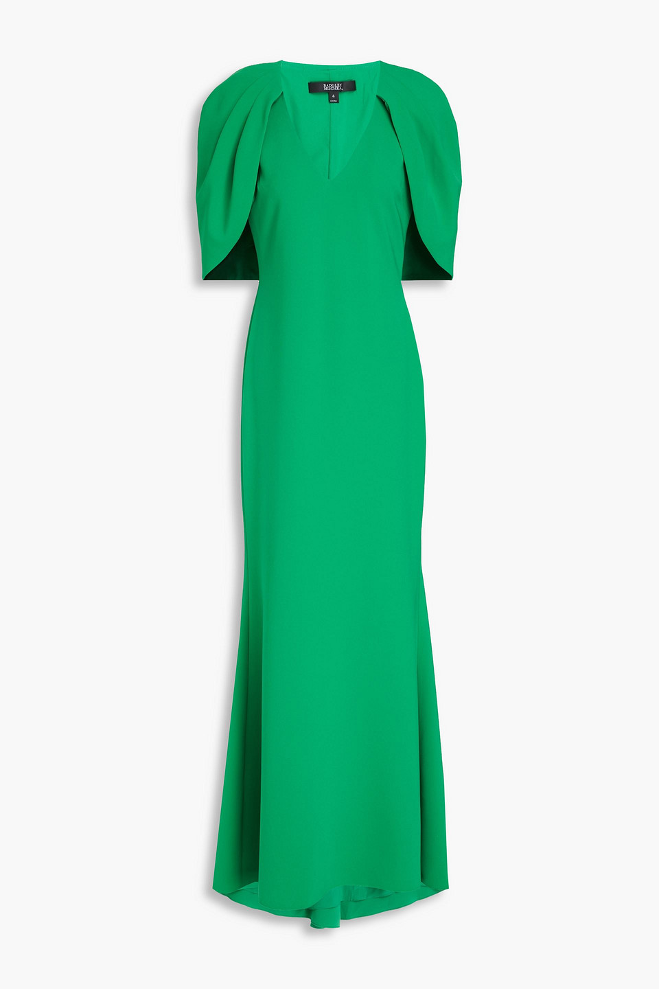 Badgley Mischka - Cape-effect crepe gown - Green - US 6
