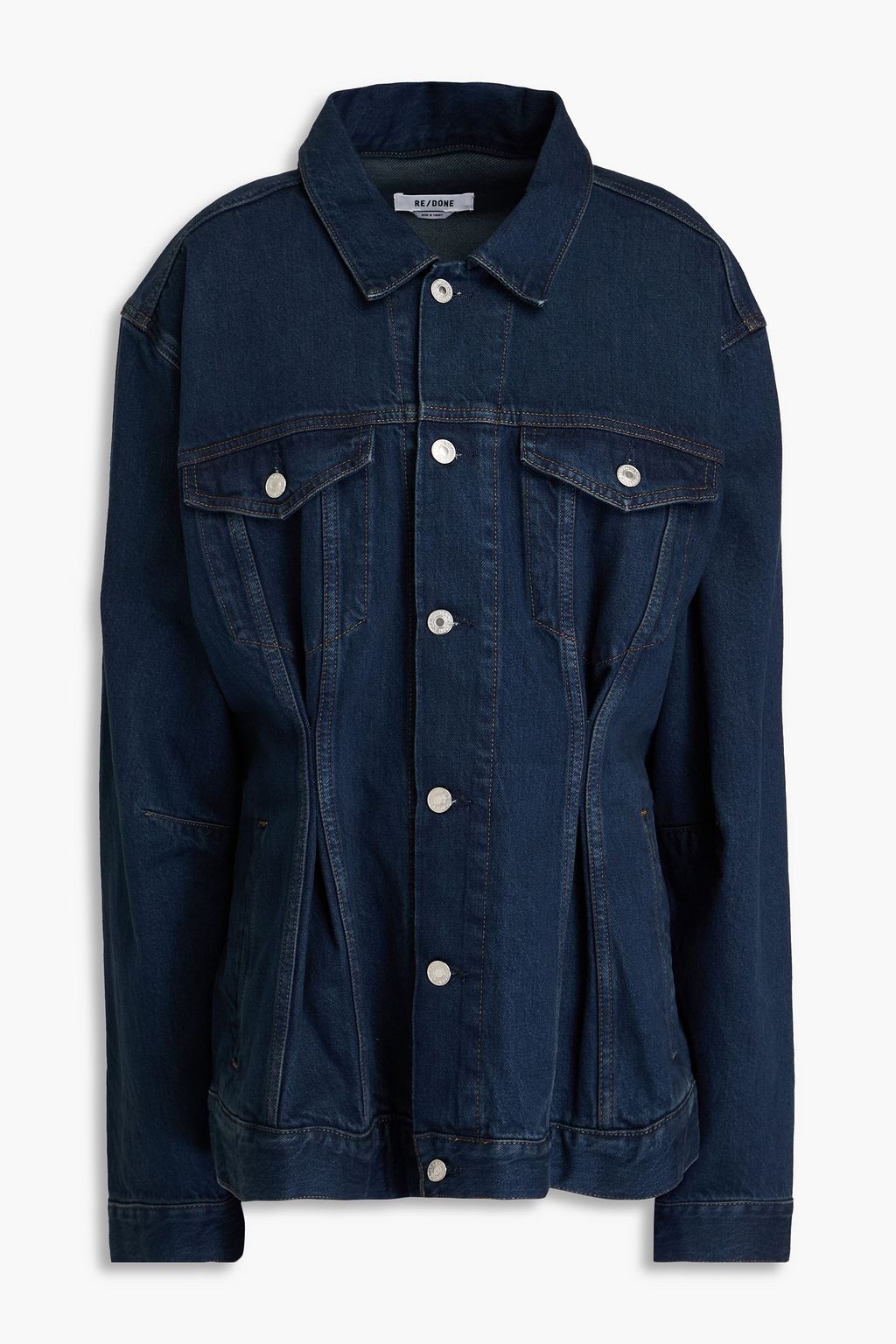 RE DONE Pleated denim jacket THE OUTNET