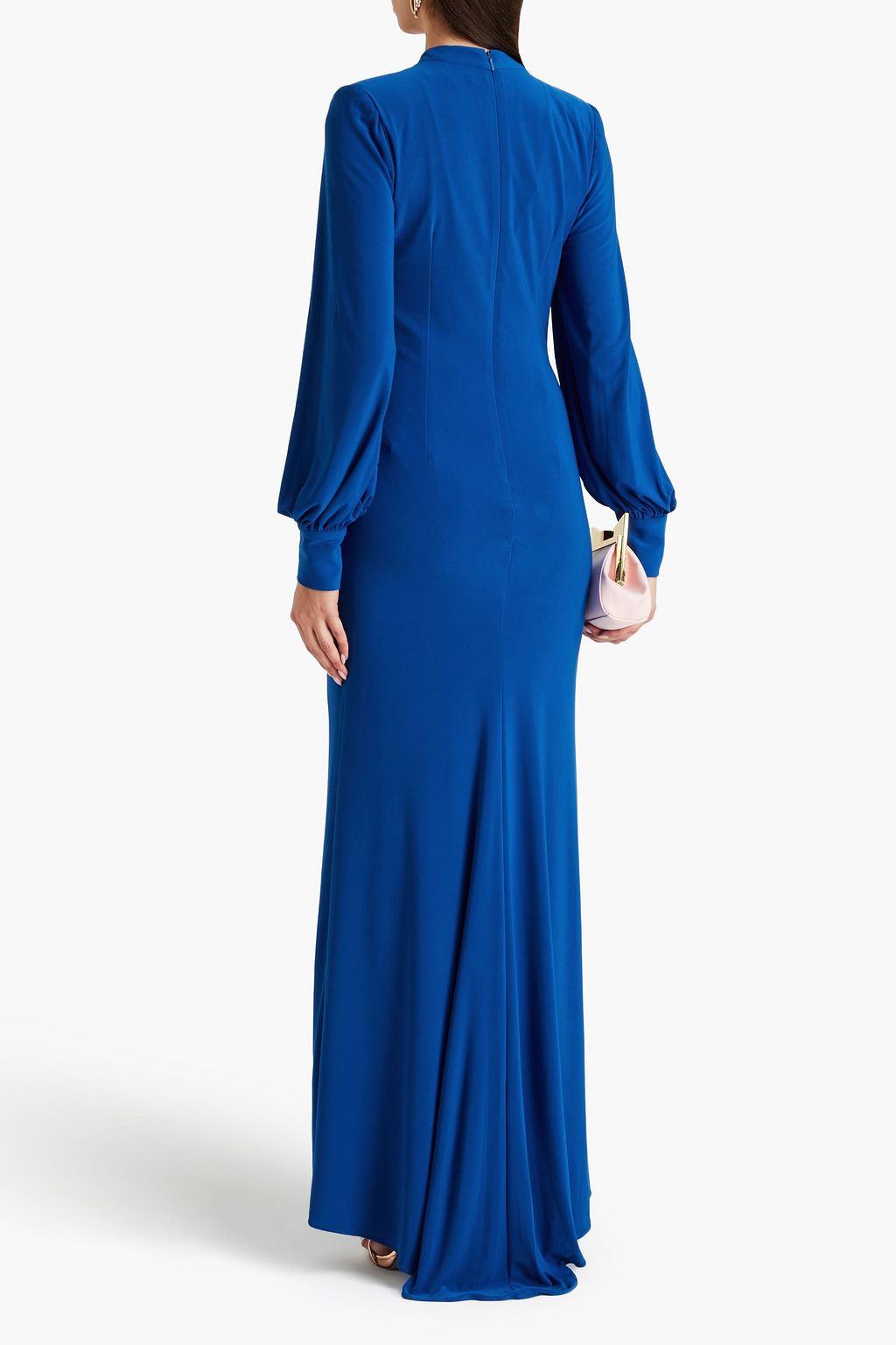 BADGLEY MISCHKA Ruched jersey gown