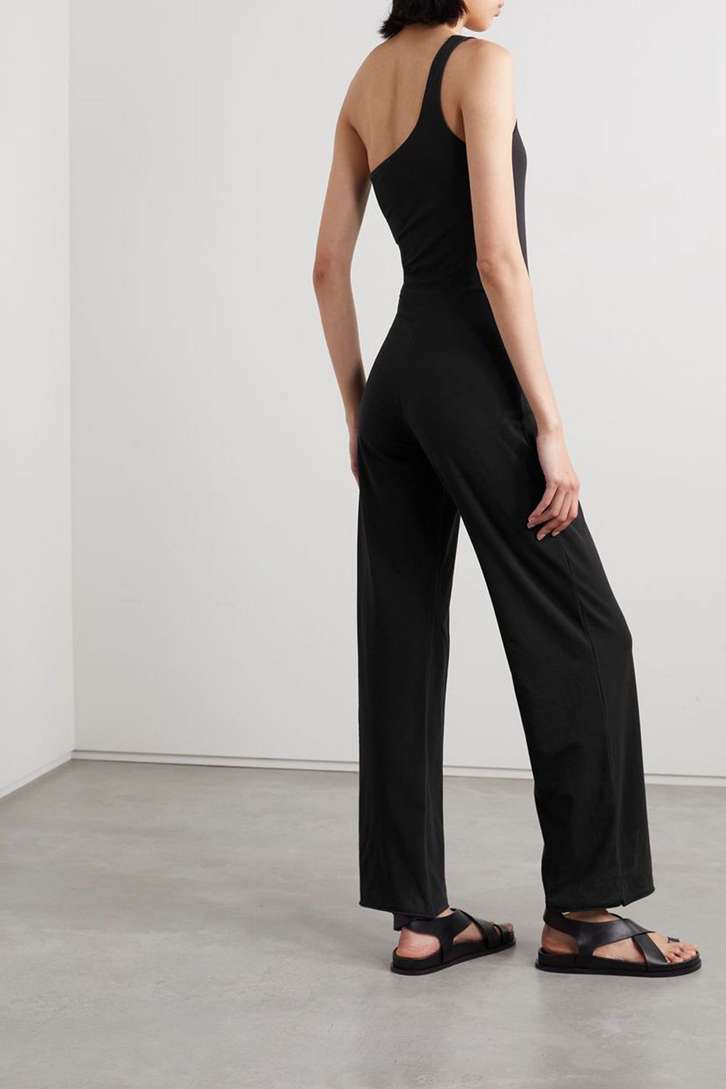 SKIN Rhiannon one-shoulder Pima cotton-blend jersey jumpsuit
