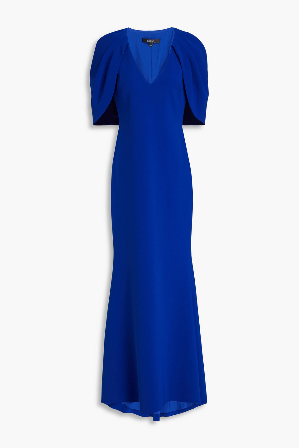 Badgley Mischka Women's V-neck Cape Gown In Royal Blue