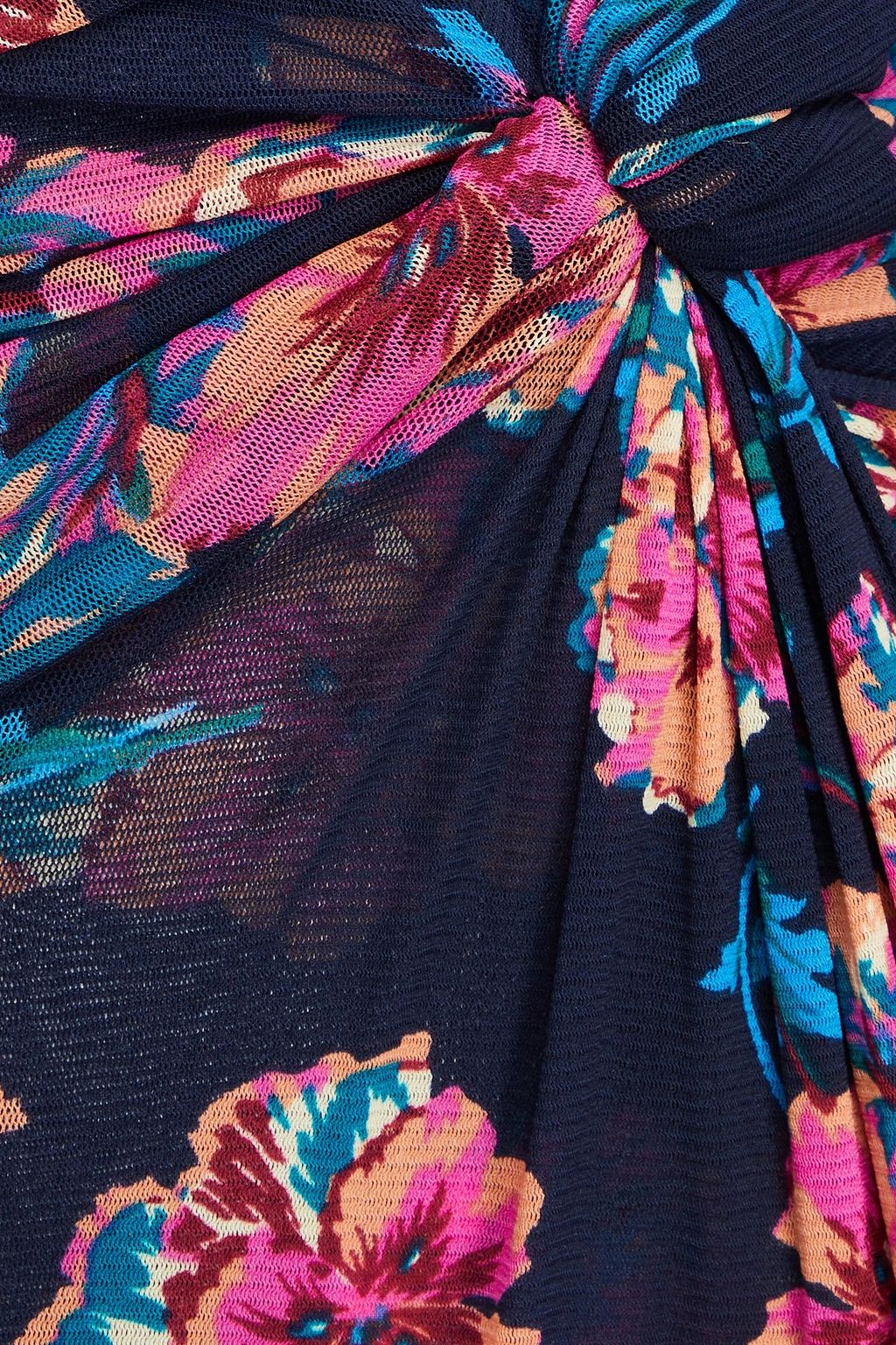 DIANE VON FURSTENBERG Pansy ruched floral-print stretch-mesh midi dress