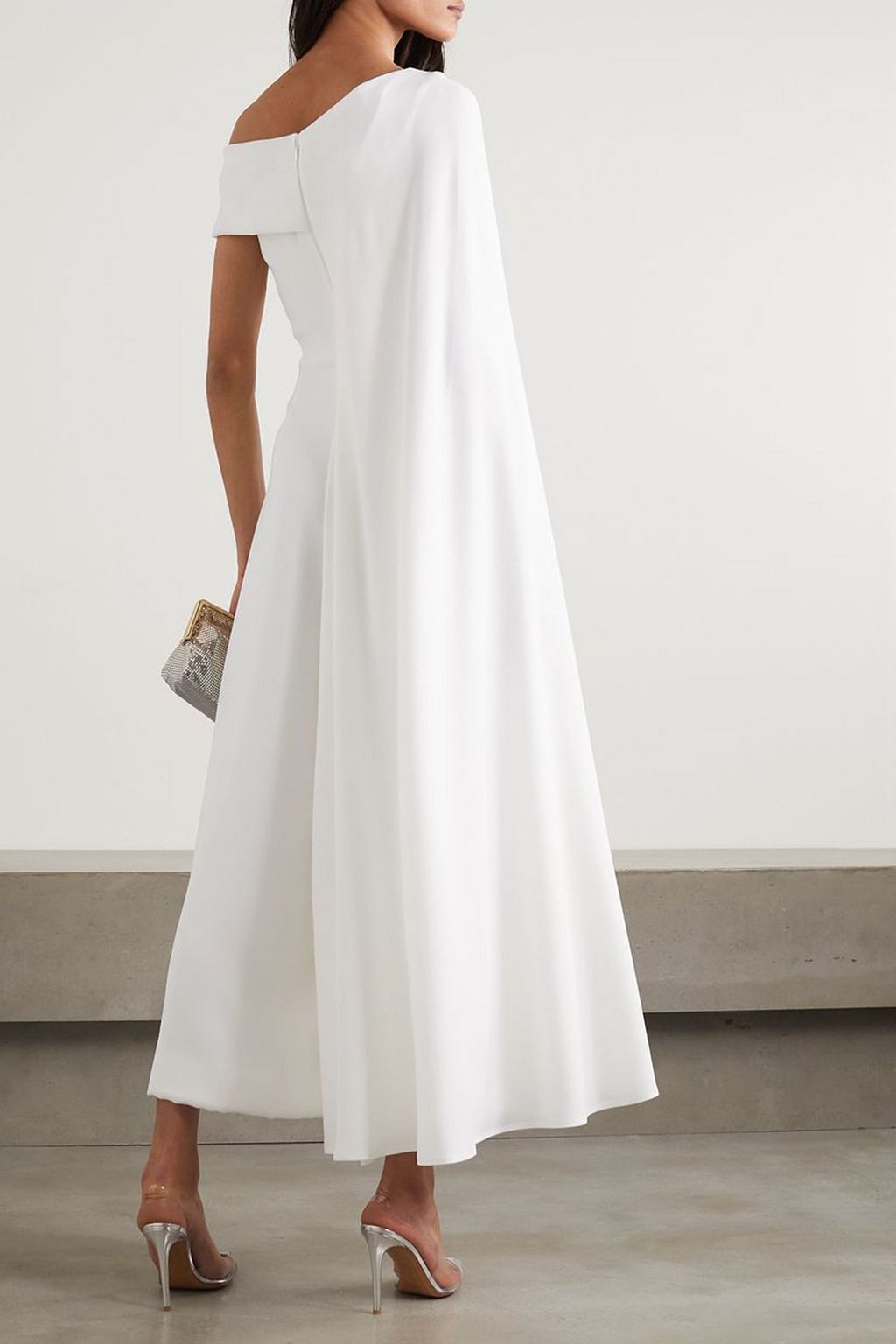 TALBOT RUNHOF Sina cape-effect gathered crepe jumpsuit