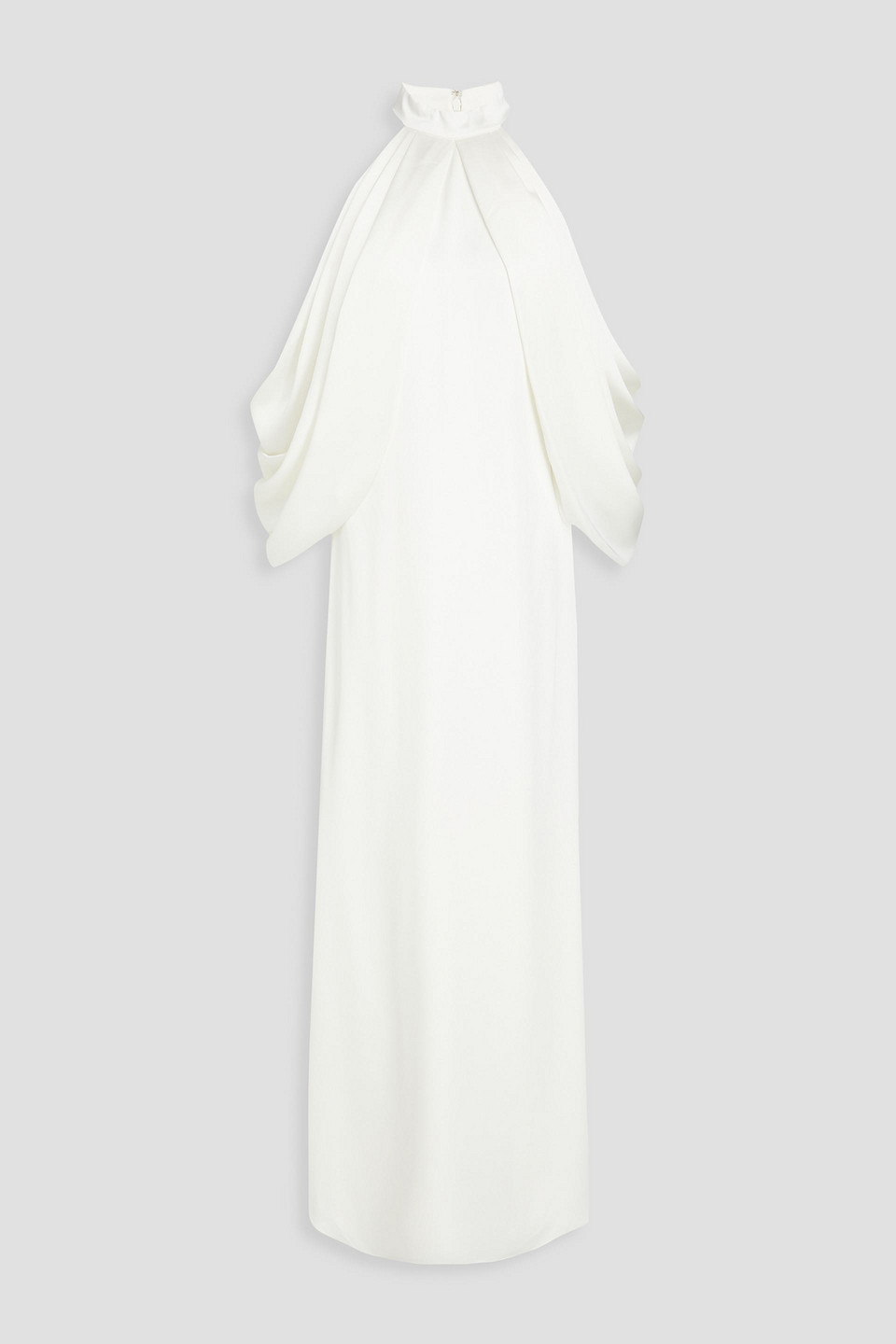 Badgley Mischka Draped Satin Gown In Ivory