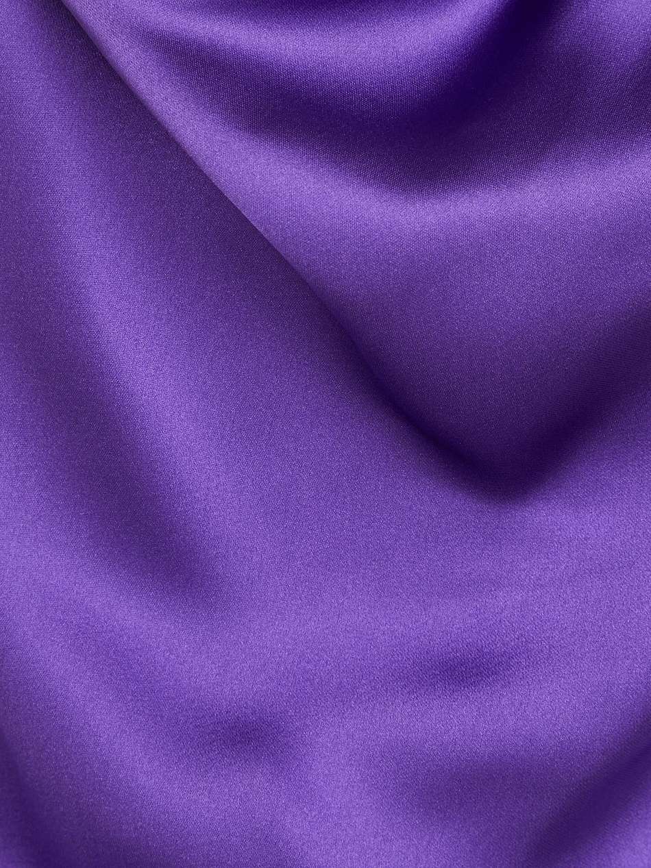 draped satin gown