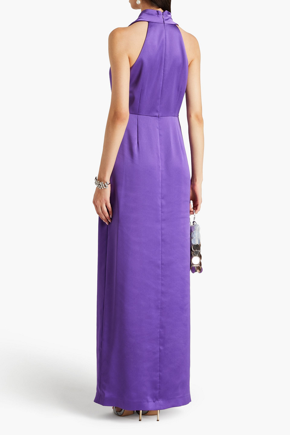 Badgley Mischka Women's Draped Satin Gown In Purple