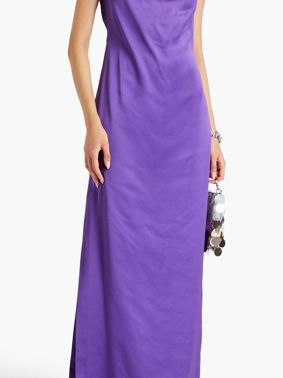 draped satin gown