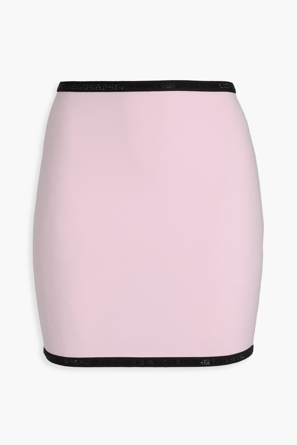 Two-tone crystal-embellished stretch-jersey mini skirt